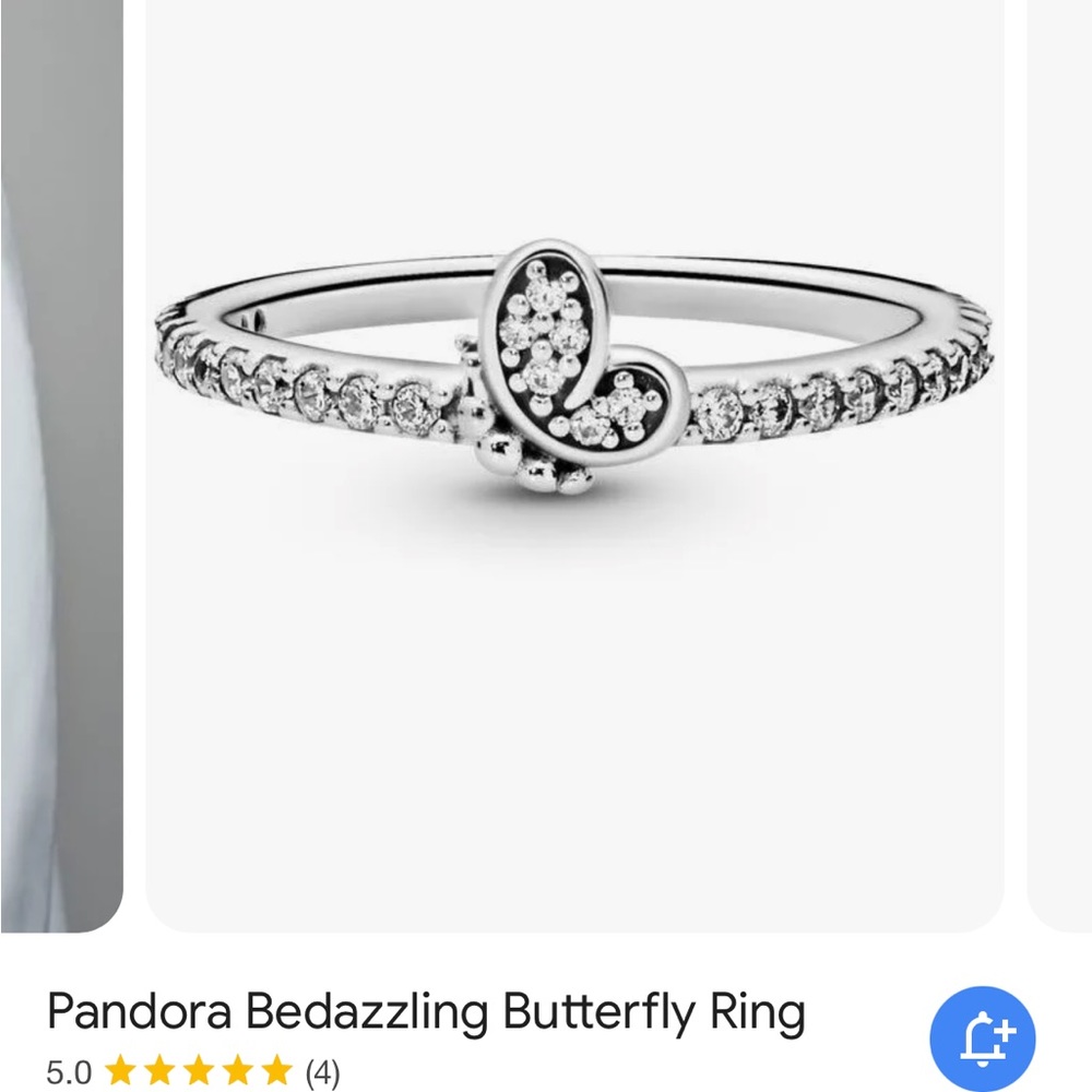 Pandora Bedazzling Butterfly Ring- Size 7.5